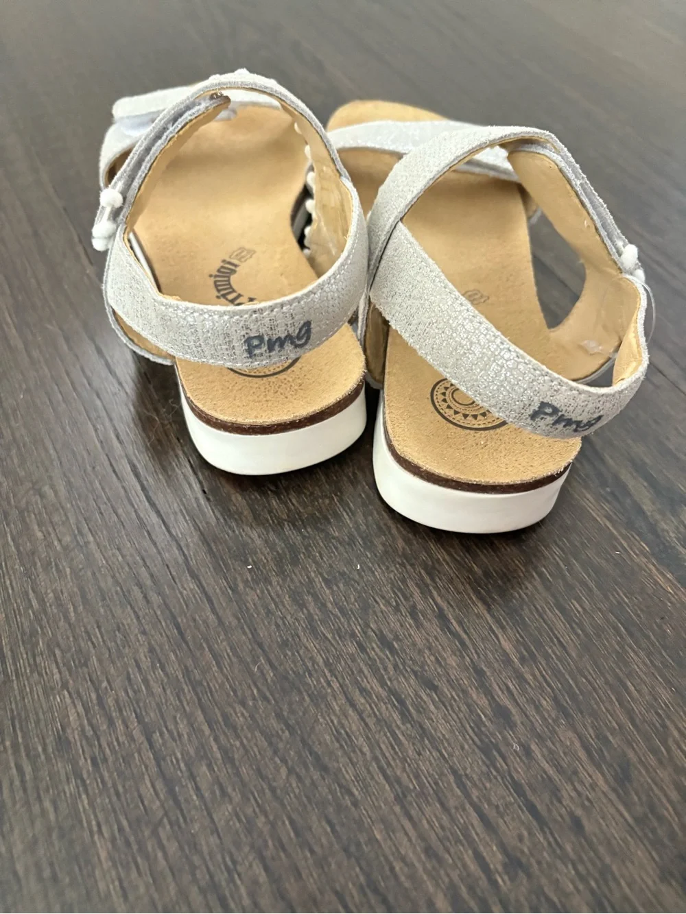 PRIMIGI Girls’ Leather Sandals in Silver Italian Premium Quality Shoes Size 2.5